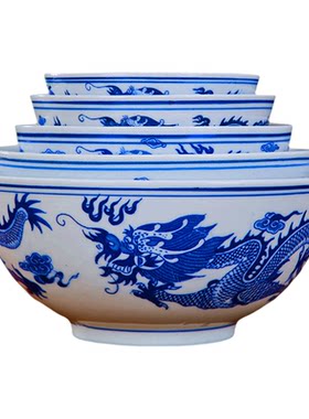 青花碗景德镇高温瓷饭碗面碗