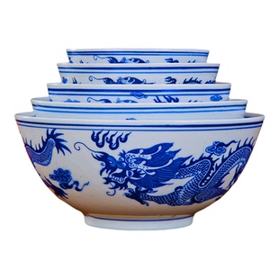 碗饭碗面碗陶瓷碗老式青花碗景德镇青花瓷餐具釉下彩可定制logo