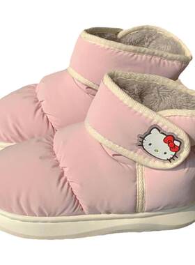 细细条时尚可爱凯蒂猫防水雪地靴