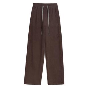 醋酸阔腿裤女秋冬高腰慵懒软糯垂感含羊毛混纺云朵绒直筒窄版弯刀