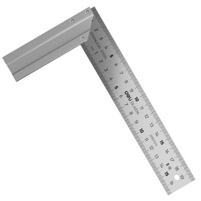 得力钢直角尺90°不锈钢多功能