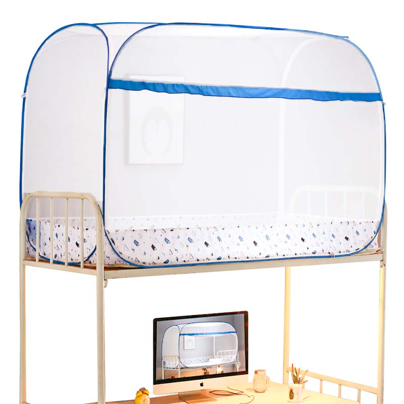 蚊帐学生宿舍蒙古包可折叠上下铺单床家用0.85米儿童免安装子母床