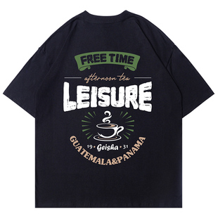 350g重磅纯棉短袖t恤欧美嘻哈美式男款复古体恤街头上衣潮牌高街