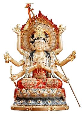 台湾纯铜彩绘斗母元君神像斗姆