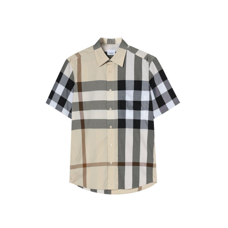【自营】BURBERRY/博柏利男士经典格纹短袖衬衫开衫81054671