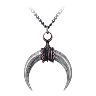 Alchemy Gothic P908 A牌朋克牛角羊角复古男女精致月亮吊坠项链