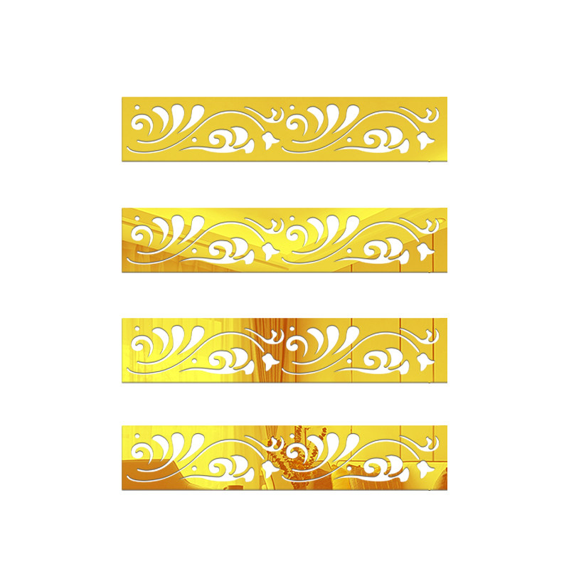 亚克力自粘立体镜面墙贴欧式花纹
