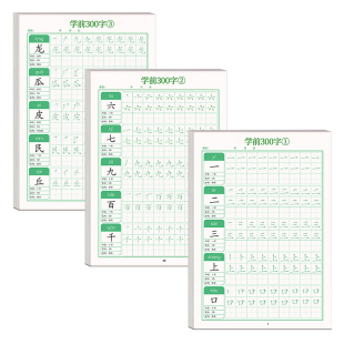 幼小衔接学前300字练字帖点阵控笔训练字帖每日一练3-8岁大班练字幼儿园练字本学写字初学者汉字描红本入门笔画笔顺幼升小教材全套