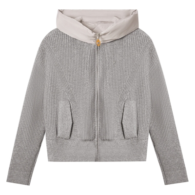 PSALTER诗篇羊毛针织拼接90%白鹅绒慵懒风连帽羽绒服冬款