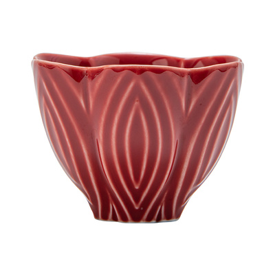 时南复古色釉陶瓷中式浮雕品茗杯