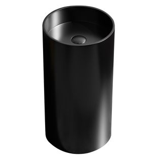 红色不锈钢立柱盆落地式一体洗脸台盆酒吧卫生间立柱式洗手盆圆形