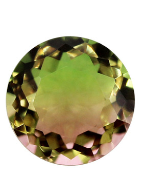 圆形合成仿真西瓜碧玺粉红渐变绿色 宝石戒指首饰主石DIY裸石BX06