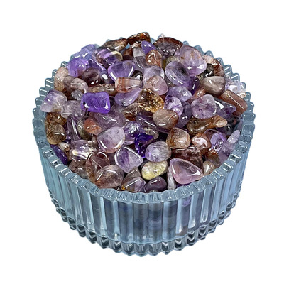 天然超七碎石极光23水晶消磁净化