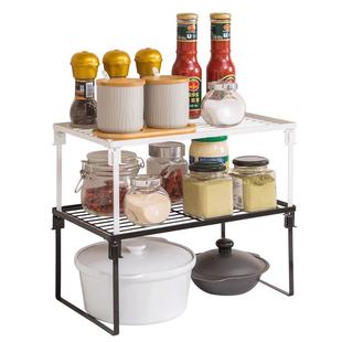 居家家可叠加铁艺厨房置物架橱柜沥水碗碟架厨具收纳架调味品架子