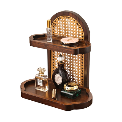 复古实木多层化妆品收纳整理架