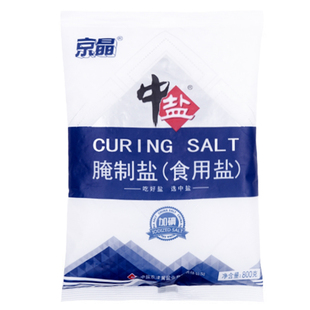 中华老字号京晶加碘粗盐大粒盐800g食用大粒粗盐焗鸡泡菜盐粒家用