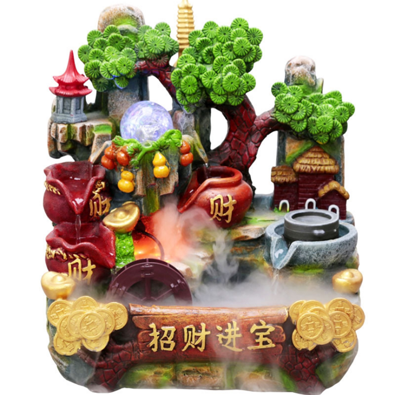 假山流水风水轮盆景开业礼品