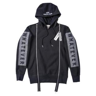 新品亏本冲量 WHATEVER 国潮 刺绣 双拉链抓绒 男女套头卫衣 帽衫