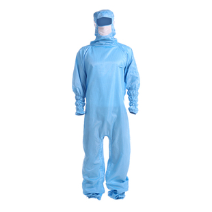 0.25网格连体防尘服蛙装白色女一体防静电电子厂无尘防护工作服男