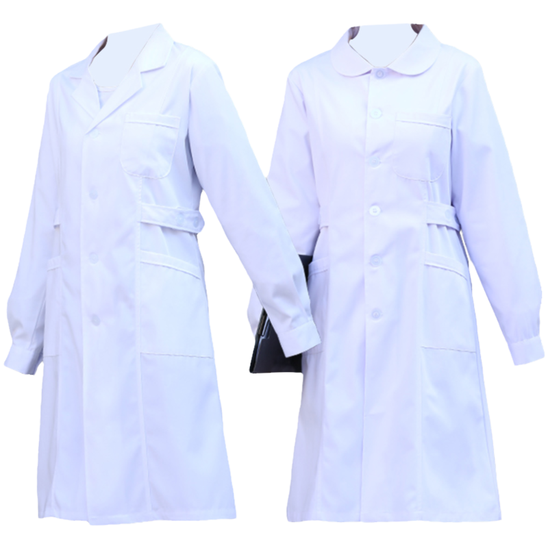 护士服女长袖工作服冬装娃娃领白大褂外套装圆领制服白色冬季