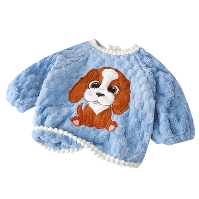 秋冬季男女童珊瑚绒罩衣保暖外套