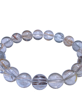 天然冰透顺发发晶透体水晶手串女