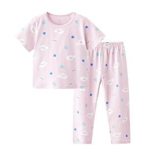 儿童睡衣短袖长裤家居服套装a类95棉夏季男童女童薄款空调服2025