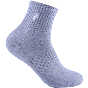 POLO袜子男纯棉中筒运动袜秋冬季防臭吸汗加厚款保暖纯色毛巾袜男