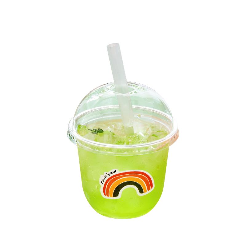 一次性迷你奶茶杯PET塑料dirty咖啡拿铁冷饮高透防漏网红外带打包