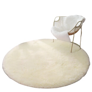 地毯圆形卧室床边毯客厅沙发电脑转椅化妆椅脚垫毛毯地垫奶油隔音