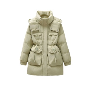 宛宛大码羽绒服女2024冬季新款连帽中长款宽松显瘦白鸭绒胖MM外套