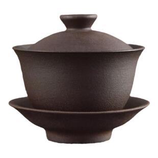 陶作坊台湾老岩泥岩矿盖碗茶杯泡茶碗盖杯 中式功夫茶具自用送礼