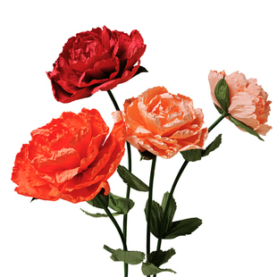 婚庆纸花路引大红色节庆装饰橱窗婚礼布置立体皱卷纸手工纸艺花