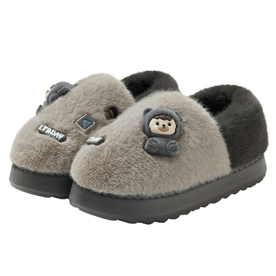 儿童卡通棉拖鞋包跟厚底防滑拖鞋