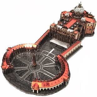 爱拼 金属DIY建筑拼装模型玩具3D免胶立体拼图梵蒂冈圣彼得大教堂