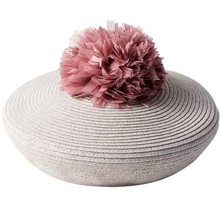 MARLMARL宝宝粉色贝蕾草帽 女童女宝帽子 儿童粉色演出帽 beret01