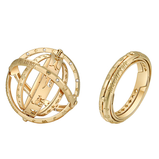 Ree原创 喵星球 天文球二创18k黄金镶钻戒指吊坠两戴款铲屎官必入