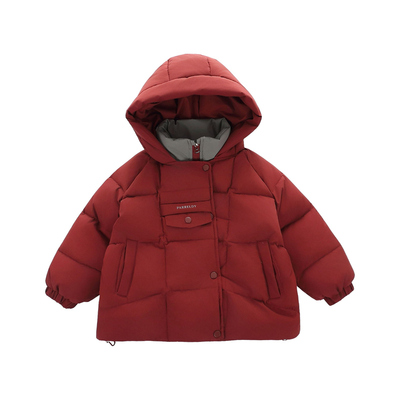 男童冬季加厚假两件白鸭绒羽绒服