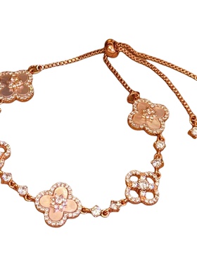 「四叶幻想」高颜值百搭四叶草项链满钻颈链小众精致锁骨链高级感