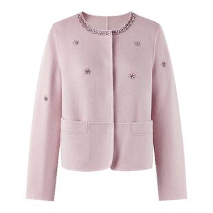 MISSCOCOON可可尼毛呢大衣女2025秋冬新款千金风绵羊毛双面呢外套