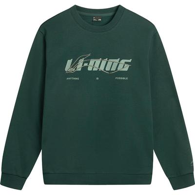 李宁简约风情侣加绒无帽卫衣