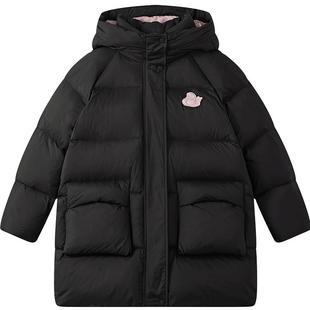 【95绒】秋冬新款女童中长款羽绒服儿童洋气时髦加厚保暖羽绒上衣