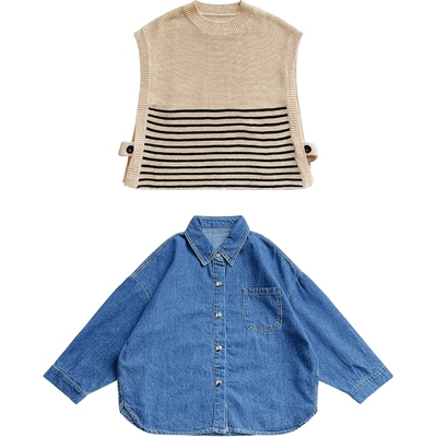 女童套装春秋季马甲衬衫洋气春装