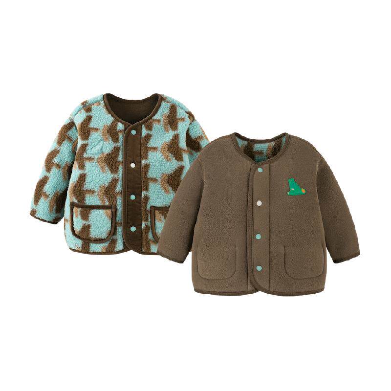 【净电绒】迷你巴拉巴拉冬儿童联名款双面绒外套婴儿保暖抗静电