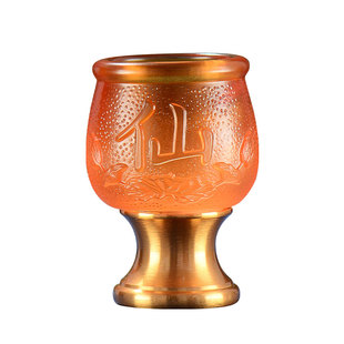 藏村供水杯茶水杯琉璃酒杯供佛供水杯观音财神家用摆件佛具贡杯