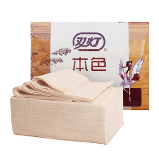 双灯卫生纸厕纸本色柔韧压花平板纸400层家用大包纸旗舰官方正品