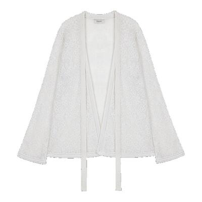 Crush镂空飘带开衫可当空调罩衫