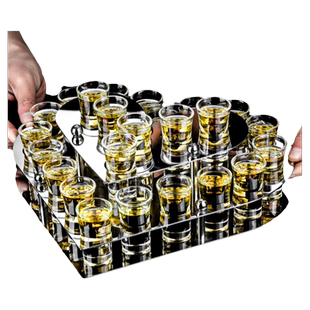 Ktv酒吧商用不锈钢子弹杯套装玻璃白酒杯架shot小洋酒杯一口杯