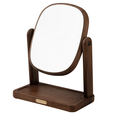 黑胡桃木化妆镜家用高清卧室梳妆