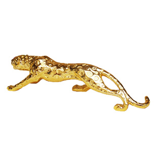 全实心不掉色金钱豹摆件办公室客厅电视柜玄关酒柜乔迁开业送礼品